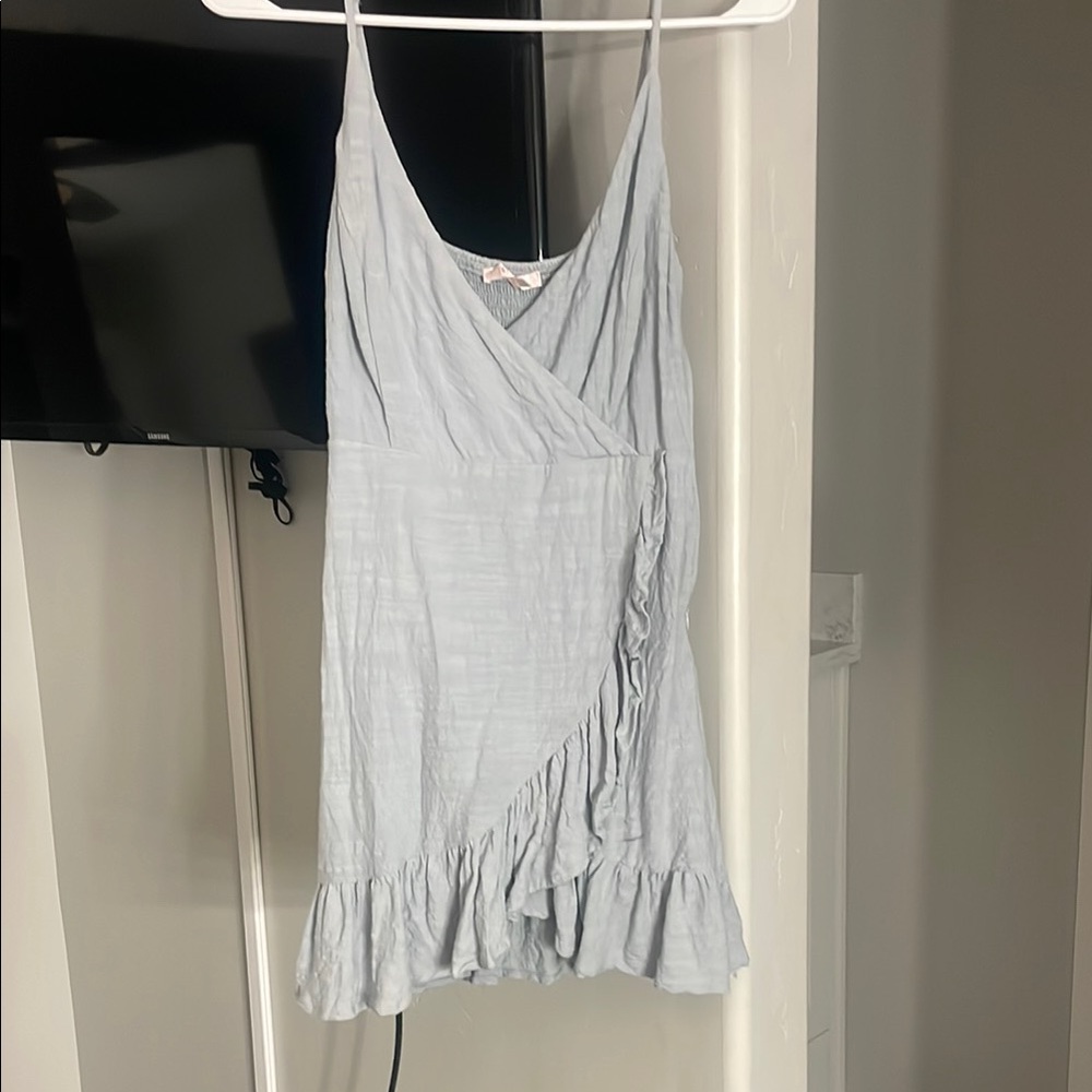 Elegant Light Gray/ light blue Mini Dress